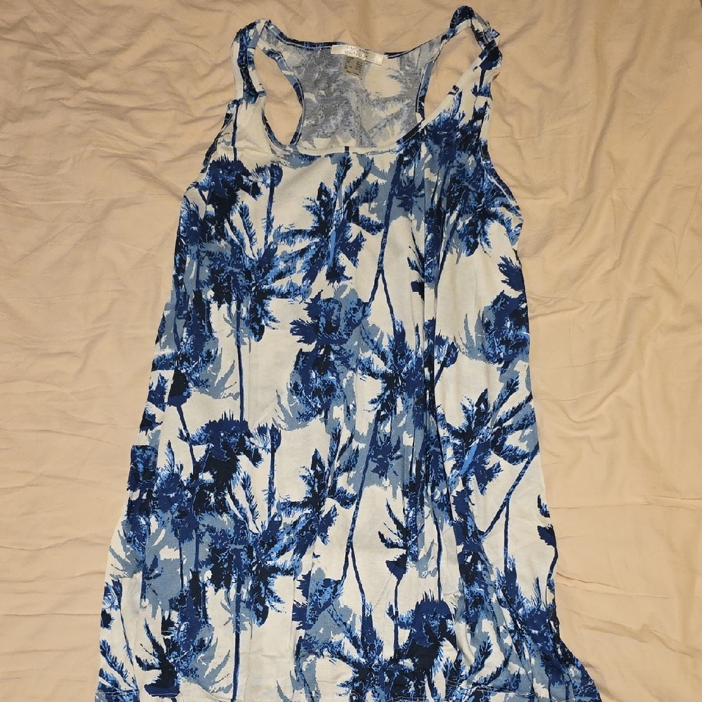 Lascana - Blue Palm Print Swim Coverup